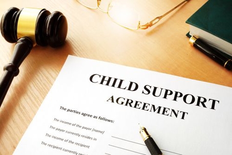 child support agreement & gavel